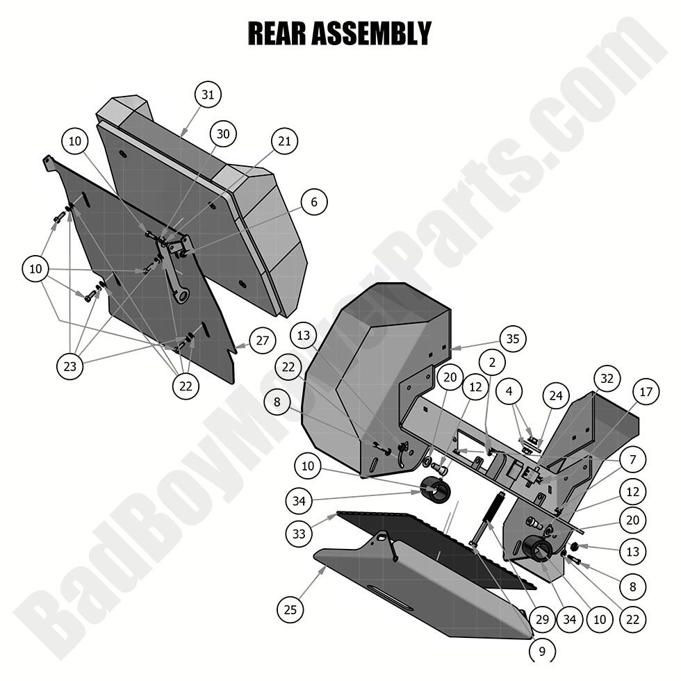 1997 - Bad Boy Mower Parts Lookup > 2019 > Revolt > Rear Assembly
